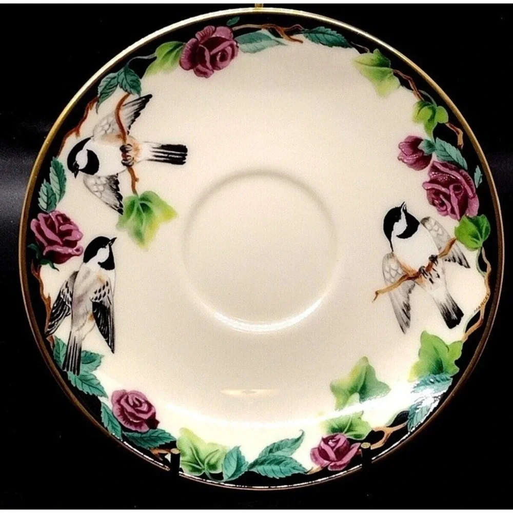 Vintage Lenox Birds of America Collection Cup & Saucer‎ Chickadee 1993 Rare